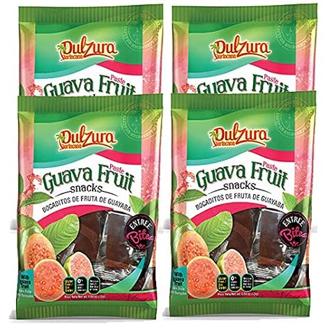 Dulzura Borincana Kit: Vegan Guava Fruit Snack Bars (4 Pack) 4.64oz Each Bag - Non GMO Gluten Free