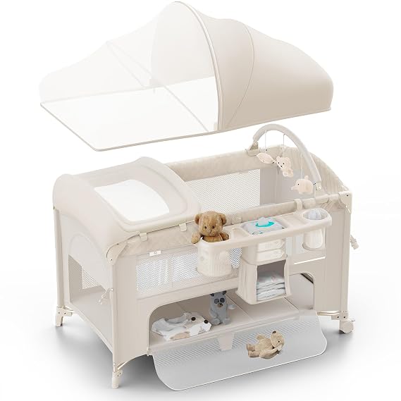 Obee Odee Baby Bassinet, Pack n Play, Bedside Crib Sleeper, Diaper Changer