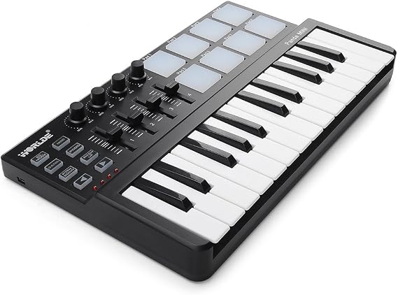 Worlde Panda MINI Portable 25 Keys USB MIDI Keyboard MIDI Controller with Drum Pad