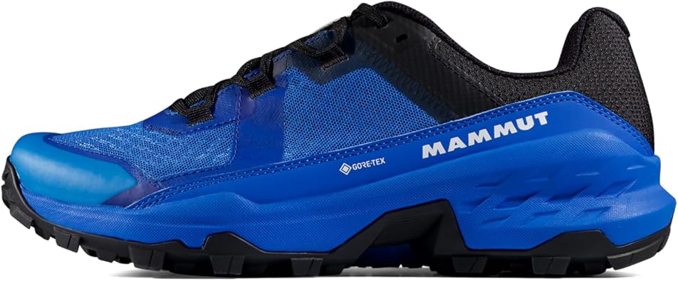 Mammut Mens Girun II Low GTX Hiking Shoes, Lightweight Gore-TEX, Breathable Mesh, EVA Midsole & Grippy Outsole for Comfort & Trail Performance, Glacier Blue-Black, 10.5