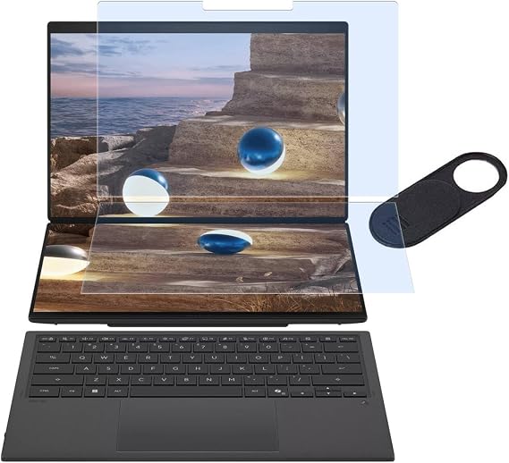 MUBUY-GOL ASUS Zenbook Duo 14インチ UX8407 2026用スクリーンプロテクター 2枚パック プライマリー用1枚 + セカンダリディスプレイ用1枚 ブルーライトカット アンチグレア UVフィルター 指紋防止