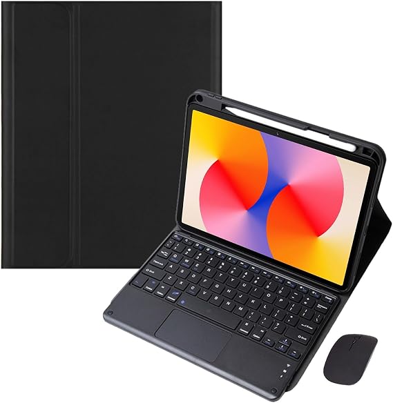 Keyboard Case for Xiaomi Redmi Pad Pro 12.1-Inch 2024 Release, Detachable Wireless Bluetooth Multi-Touch Touchpad Keyboard, Ultra-Thin Multi-Angle Bracket Magnetic Case with Pen Holder