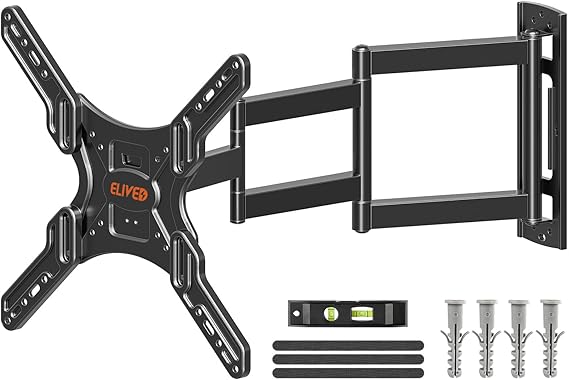 ELIVED 950mm Long Arm TV Wall Bracket for 26-65inch TVs, Corner TV Mount with Extension Arm, Full Motion Swivel and Tilt, Max. 35KG, VESA 400x400mm, EV3018