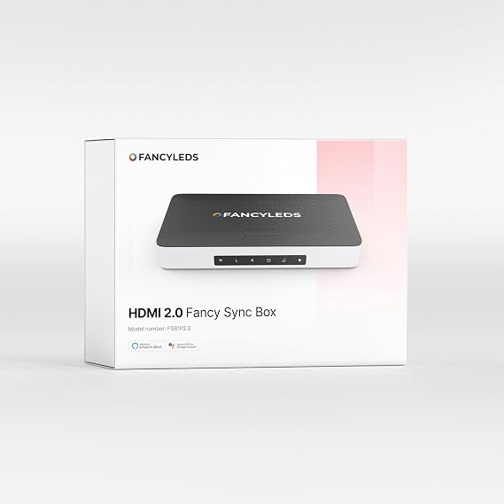 Fancy LEDs Fancy Sync Box Ambient TV Backlight Sync Box HDMI 2.0 for All TV Sizes 56 to 65 Inches
