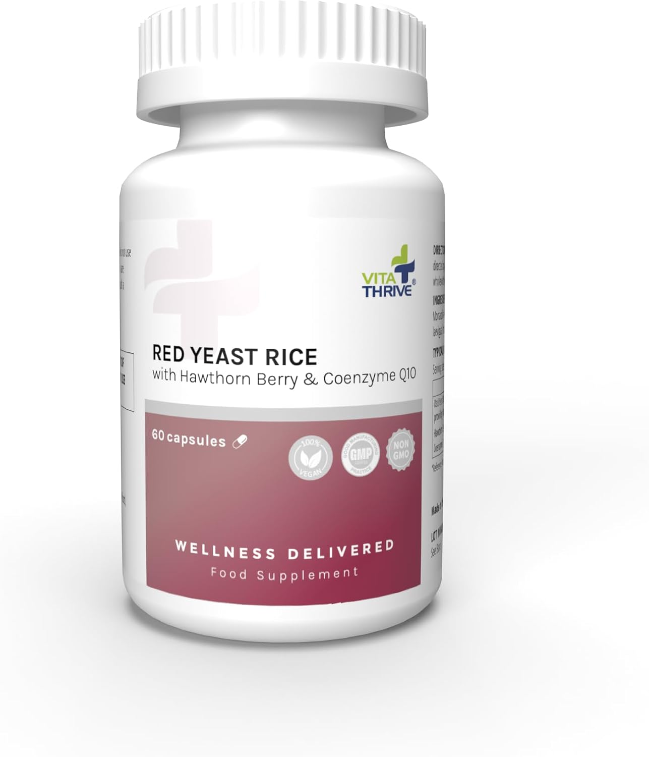 VitaThrive® Red Yeast Rice with Hawthorne Berry and Co-Enzyme Q10-60 Capsules