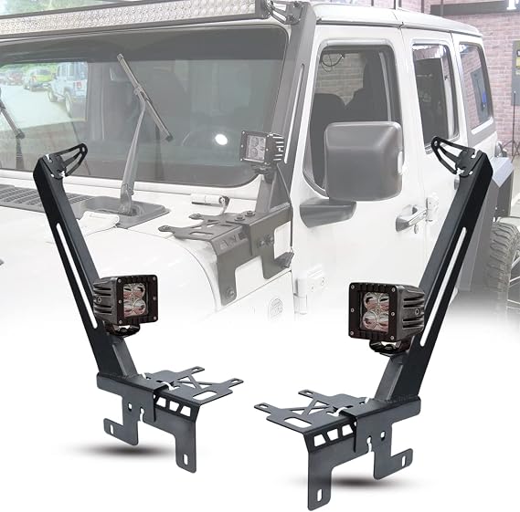 A-Pillar Light Bar Windshield Mount Brackets for Jeep Wrangler JL 2018-2026