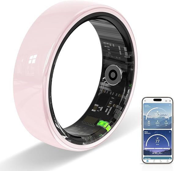 Ceramic Smart Ring for Women,with Heart Rate and Sleep Monitoring