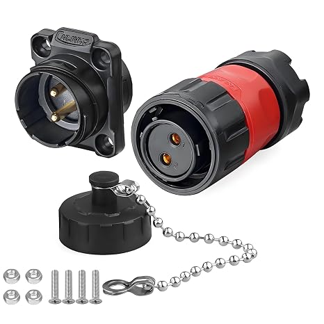 CNLINKO YM-20 Reverse Mount Connector IP68 Waterproof Female Plug Male Socket for Industrial Use(2-Pin)