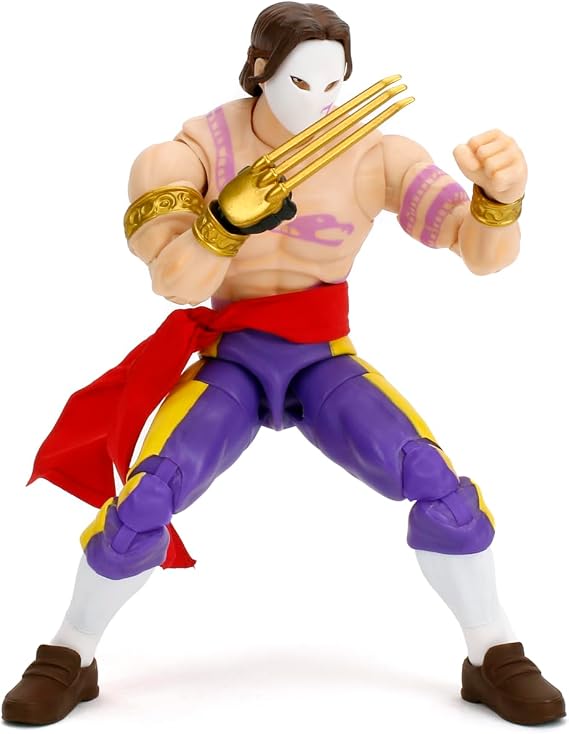Jada Street Fighter II Vega (Wave 4) Action Figure Toys 1:12 Scale, 6" Tall, Interchangeable Heads, Hands & Claw Accessories
