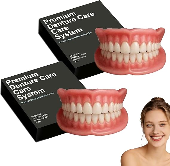 Dentures, Shaping Silicone Denture Set, Full Denture Set, Silicone Reline Denture Set for Women, Soft and Comfortable, Easy to Use for Men and Women (2 Set)