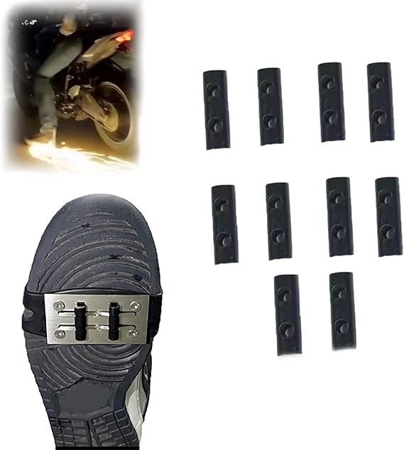 Bicycle friction spark tool pad, motorcycle, bicycle flint pad, skateboard accessories, foot brake sparks, foot pressure slider riding shoe cover (10 * Flint Pad (NOT Shoes Cover))