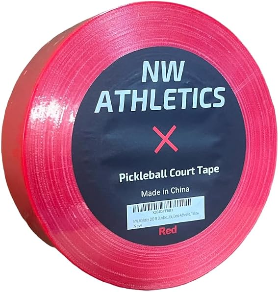 200 Feet Outdoor Pickleball Court Court Tape, Extra Thick Outdoor Sport Court Tape, Make Your Own Pickleball Court, 2 inches Thick Tape, Extra Adhesive, Duct-Tape-Thickness, Durable