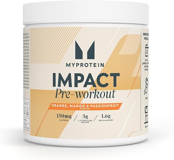 Myprotein Impact Pre‑Workout – Energy, Focus & Performance Formula with Caffeine, Citrulline & Beta-Alanine | Orange Mango Passionfruit 500 g - 43 Servings | Boosts Training Drive & Workout Intensity