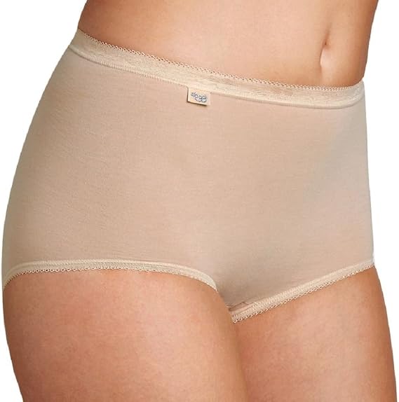Sloggi Womens Basic+ Cotton Rich Maxi Brief 1,2 or 3 Pack Black, White or Skin
