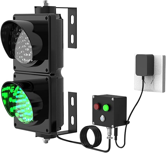 LED 2 Light Red/Green LED Loading Dock Bay Traffic Light, Industrial Signal Stop Go Light, with Control Switch, Plug & Play