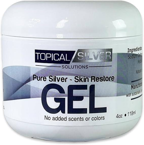 Pure Silver - Skin Restore Gel - 4oz - Unscented - 75ppm (Colloidal Silver Gel)