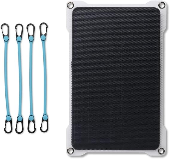 Paleblue Approach 1 Portable Solar Panel Charger 7W Single Panel Foldable Solar Phone Charger with Dual USB Ports, Grip Cords & Stash Sleeve for Hiking, Camping, Backpacking & Off-Grid Power