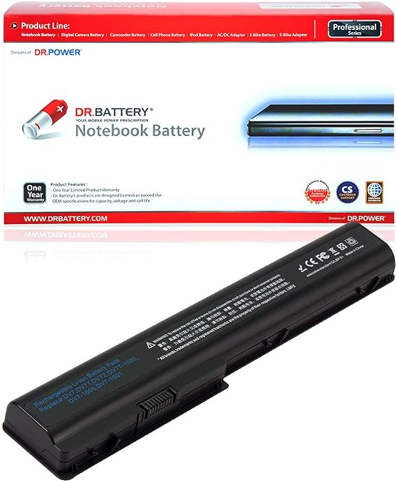 DR. BATTERY 480385-001 HSTNN-IB75 HSTNN-C50C Battery for HP Pavilion DV7 DV8 Series GA08 516355-001464059-142 HSTNN-DB75 534116-291 486766-001 dv7t-3000 DV7-3183CL DV7T GA04 GA06 [14.4V/63Wh]