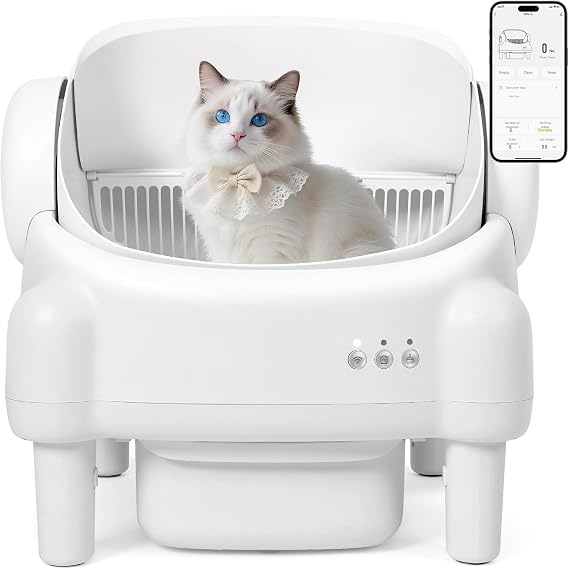 Paruuntys Automatic Litter Box,Safety Sensor,App Control,Open-top Design