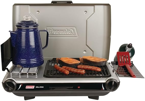 Coleman Tabletop 2-in-1 Grill & Stove, 2 Adjustable Burners, 20,000 BTUs