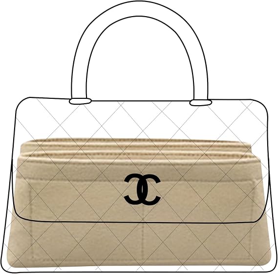 Lckaey Purse Organizer for chanel coco handle organizer medium Handbag Felt Organizer Insert Y080Khaki-M