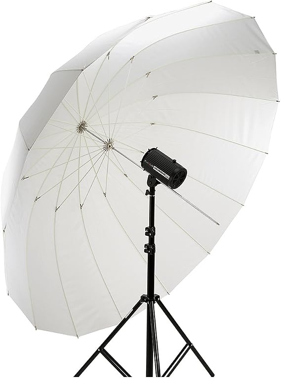 Fotodiox Pro 65in DEEP Parabolic Shoot-Through Umbrella - 16-Rib Translucent Photographic Deep Umbrella
