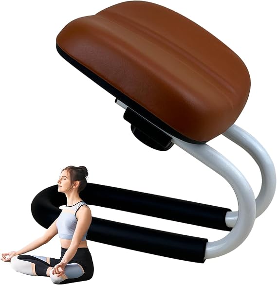 Meditation Stool Prayer Bench Adjustable Height Metal PU Meditation Kneeler Chair With Non-slip Base, Portable Hip Support For Home Yoga Studio