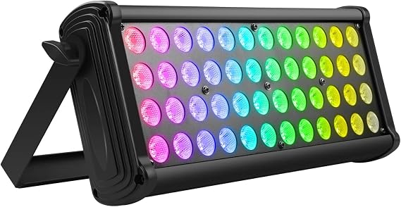 U`King LED Stage Light Wall Washer Bar,80W 48LEDs RGB Dj Lights Bar 2/8/12 DMX Control Auto Play Sound Activated Uplight Strobe Light for Parties Wedding Disco Party Stage Lighting(1)