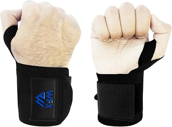 WFX Weight lifting Wrist Wraps Support Gym, Adjustable Pair Strong Grip Lifting Straps for Men and Women, Heavy Duty Wrist Support for Strength Training, Bodybuilding and Fitness Workout