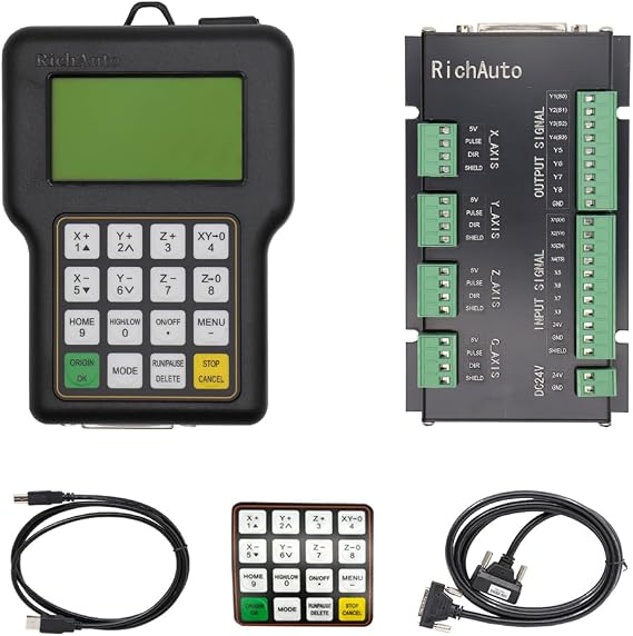 Upgraded Richauto CNC Controller DSP A11E 3 Axis Motion Control System for CNC Router, Engraver, Cutting Machine, Compatible with TYPE3, ARTCAM, Mastercam, ProE, UG Software.(English Version)
