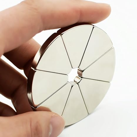 N42 Magnet Arc Segment 2.36" Diameter OR30xIR5x45DEGx5mm DIY Moto for Generators Rotor Wind Turbine Neodymium Magnet 8 Pack