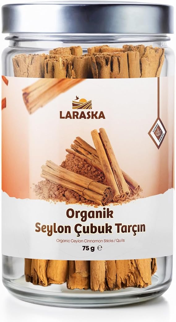 Organic Ceylon - Ceylon Rod Cinnamon 75g- Organic Ceylon Cinnamon Sticks 75g Glass