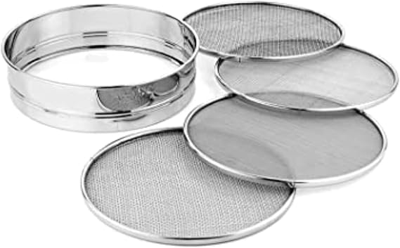 Stainless Steel Interchangeable Sieve Flour Chalni/Strainers/Jaali/Channi (Silver)