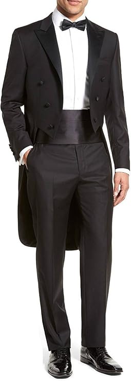 Men's Tailcoat Formal Slim Fit 3-Piece Suit Dinner Jacket Swallow-Tailed Coat