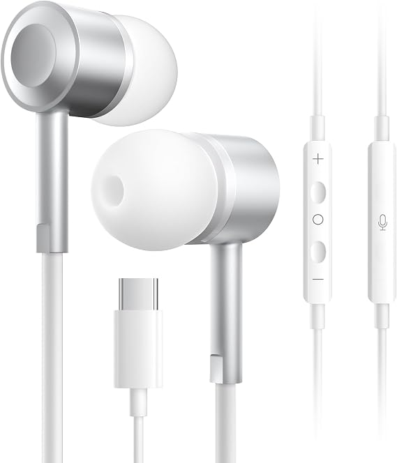 Wired Headphones USB C, [Apple MFi Certified] iPhone 17 Earphones Wired with USB-C Connector for iPhone 17/16/15 Pro Max Earbuds (Built-in Mic & Volume Control)