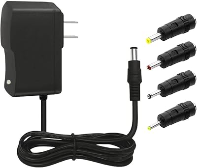 6V 2A DC Power Adapter, 100-240V AC to DC 6 Volt Power Supply, 2A 1A 500mA 200mA Adapter with 4 DC Plug Tips for Digital Blood Pressure Monitor