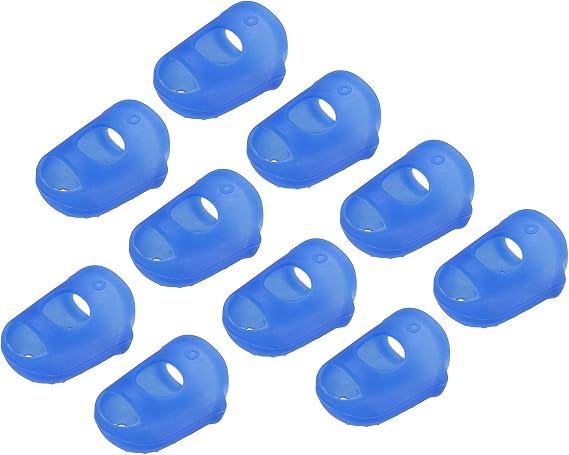 YOKIVE 20 Pcs Fingertip Protector Silicone Fingertip Covers | Protect Fingers, Great for Playing Guitar, Sewing, Cutting (Dark Blue, 23mm/0.9-inch)