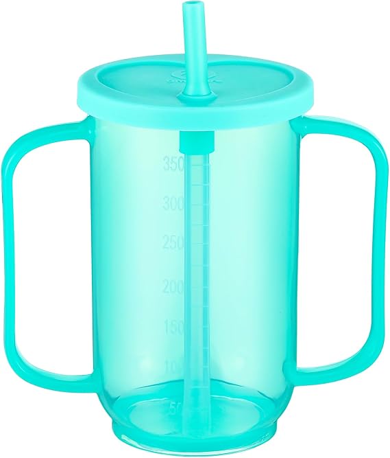 Sliner 1 Pc Adult Sippy Cups for Elderly with Straw, Blue