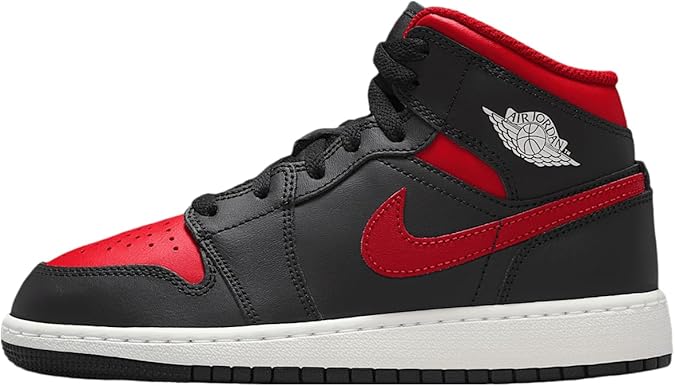 Jordan 'AIR 1 MID (GS) ''Black/Varsity RED-Summit White'''