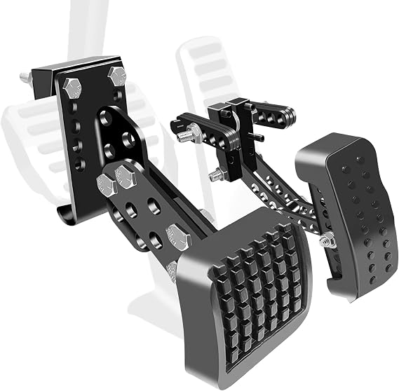Gas Pedal Extender, Brake Pedal Extenders for Short People, Adjustable Length(2"-6") & Angle(15-45) with Anti-Slip Rubber for Go-Kart, UTV, Truck, SUV and All Car