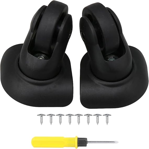 1 Pair Suitcase Tires Kit Caster Wheels Carrying Case Wheels DIY Replacement Repair 115W Series W293 Black