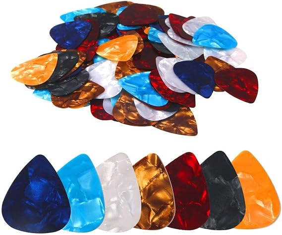 DECYOOL 100 Pack Thin Guitar Picks 0.46mm for Acoustic Electric Guitars