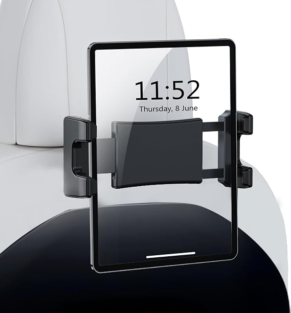 OHLPRO Tesla Tablet Holder for Model 3/Y, Headrest iPad Mount for Back Seat, Adjustable Car Backseat Mount for 5-13 iPad Tablets & Phones, Essential for Long Road Trips with Kids, Black