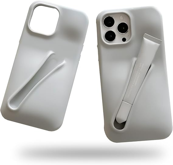 Sky Shop Inc Case For IPhone 14 Grey Silicone Lip Gloss Holder Cute Protective Shock Proof Stylish Womens Girls Cover Soft Lip Glaze
