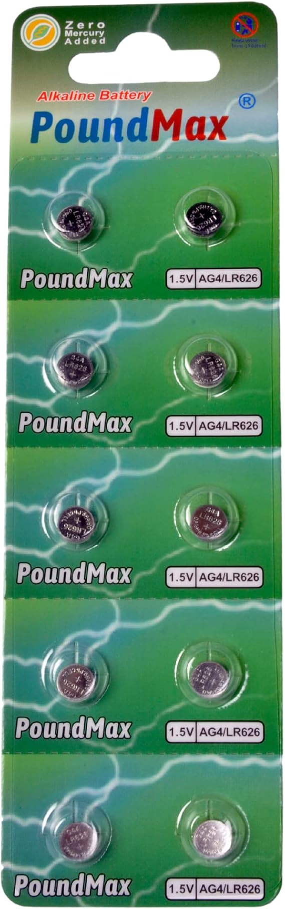 10 Adet AG4 376 377 SR626 SR626SW LR66 1.5v PoundMax Düğme pil, Alkalin saat pili, çocuklara dayanıklı ambalaj, küçük elektronik cihazlar için,ölçüm cihazları ve hesap makineleri