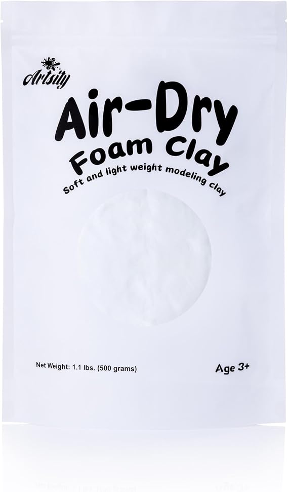 Orange Air Dry Foam Clay Bulk Pack - Squishy, Soft Clay for Slime, Cosplay, Modeling, Molding, Sculpting, Arts & Crafts Projects - No-Bake Craft Clay in a Standup Zip Bag - 1.1 Pounds