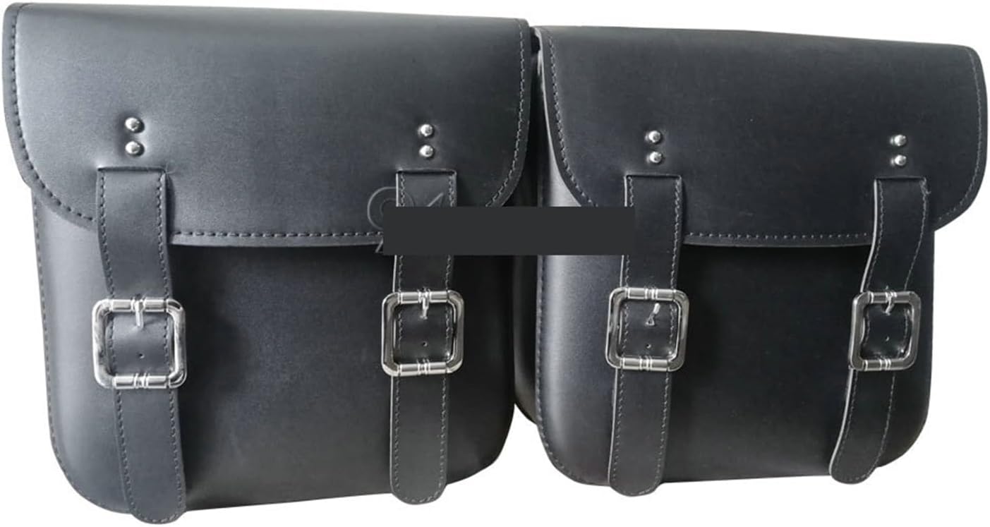 ROBAUN Motorcycle Travel Bag 2pcs Universal Motorcycle PU Leather Tool Bag Saddlebag For Kawasaki Vulcan VN 700 800 900 1500 1600 1700 2000 Custom Motorcycle Trunk