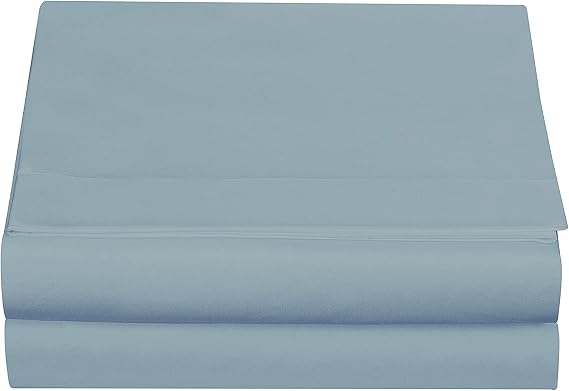 Cathay Home Hotel Luxury Wrinkle & Fade Resistant Double Brushed Ultra Soft Microfiber 1-Piece Single Flat Sheet - Blue, Queen (90" x 102")