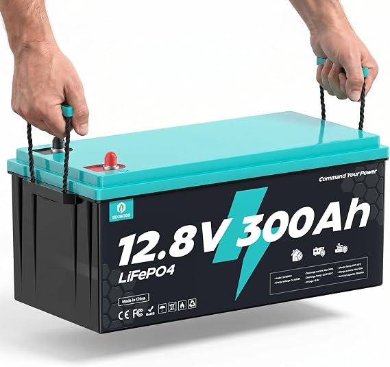 12V 300Ah LiFePO4 Battery, 3840Wh Deep Cycle Lithium Battery, 200A BMS, 15000+ Cycles, Low-Temp Cutoff Protection, Lithium Battery for Solar, RV, Marine, Off Grid
