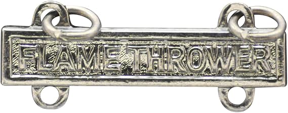 Army Qualification Bar Flamethrower Mirror Finish - Novelty Badge